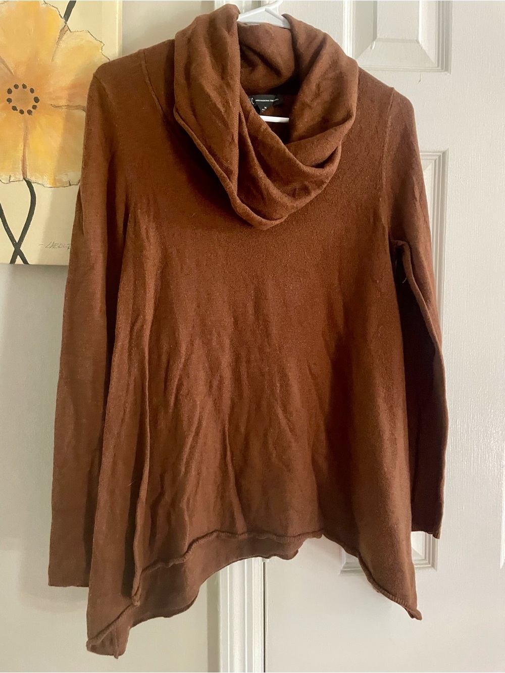 INC International Concepts Rust Brown Cowl Neck Sweater